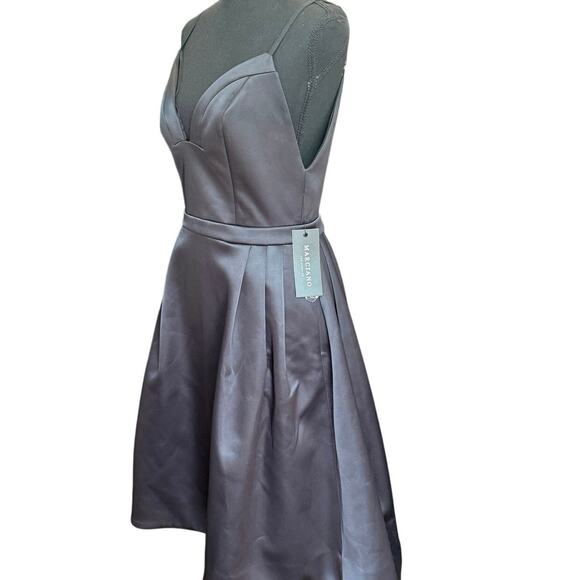 NWT Marciano Miriam Satin Scuba Dress Fit & Flare A-Line Black Size Medium $198 - Picture 7 of 12